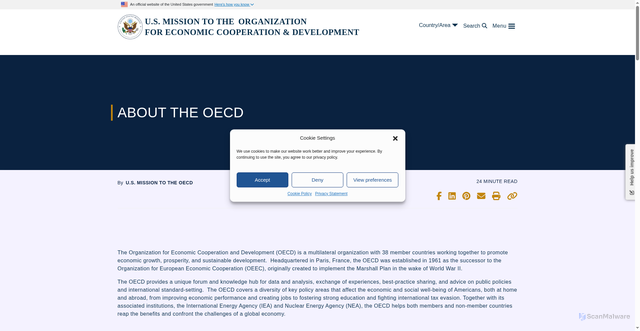 Security scan screenshot of https://usoecd.usmission.gov/about-the-oecd/