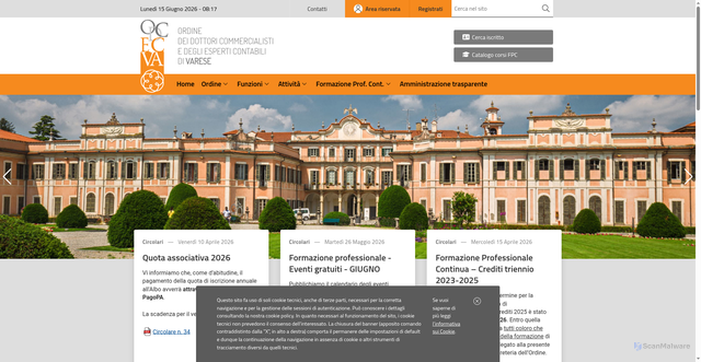 Security scan screenshot of https://www.odcecva.it