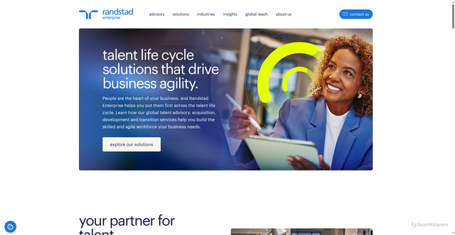 Security scan screenshot of https://randstadenterprise.com