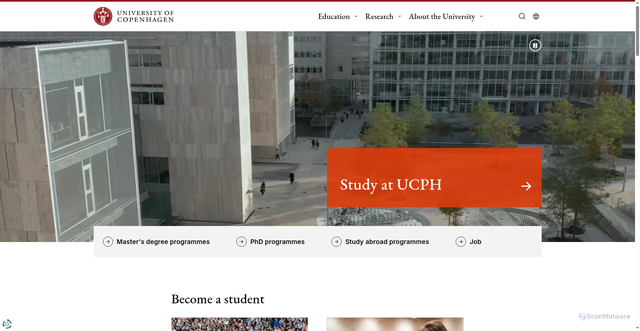 Security scan screenshot of https://www.ku.dk/en