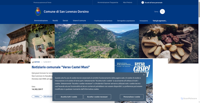 Security scan screenshot of https://www.comune.sanlorenzodorsino.tn.it