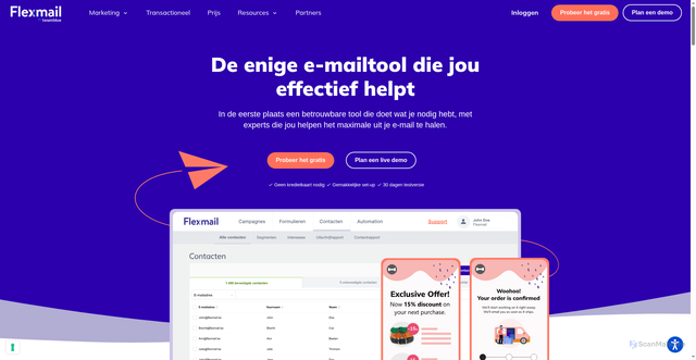 Security scan screenshot of https://return.flexmail.eu
