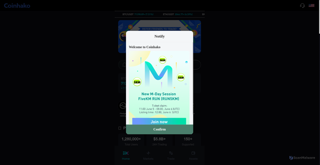 Security scan screenshot of http://coinhakoz.com/