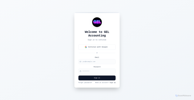 Security scan screenshot of https://gel-accounting.com.au/