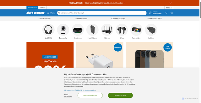 Security scan screenshot of https://kjell.com