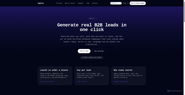 Security scan screenshot of https://sqalix.com/