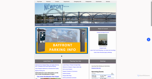 Security scan screenshot of https://newportoregon.gov/