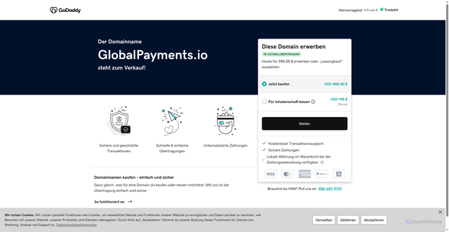 Security scan screenshot of https://globalpayments.io