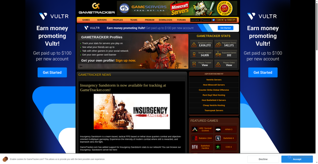 Security scan screenshot of https://gametracker.com