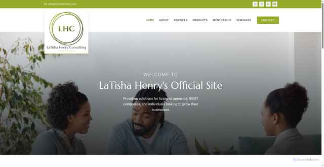 Security scan screenshot of https://latishahenry.com
