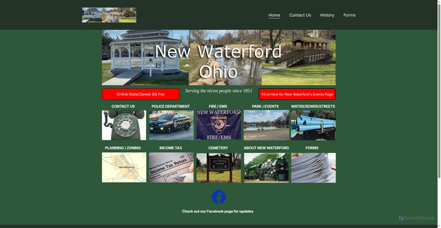 Security scan screenshot of https://newwaterford-oh.gov/