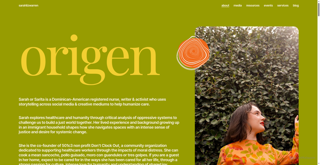 Security scan screenshot of https://sarahewarren.com/about