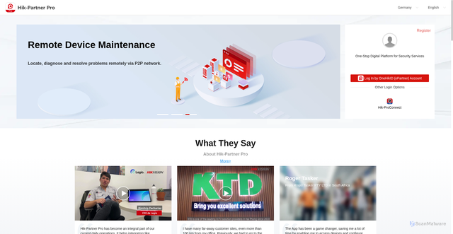 Security scan screenshot of https://hik-proconnect.com
