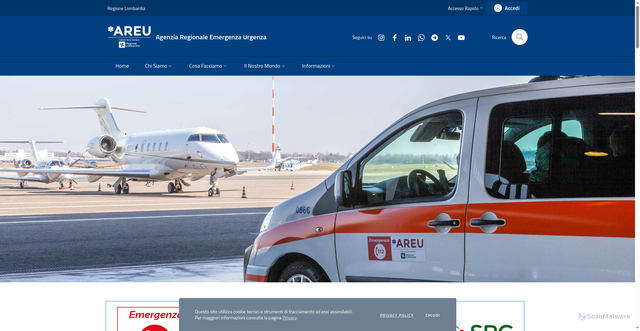 Security scan screenshot of https://www.areu.lombardia.it