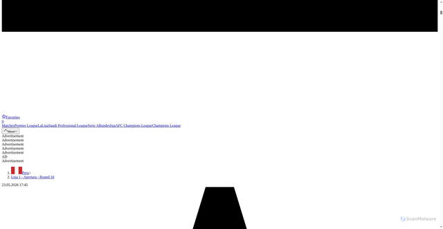 Security scan screenshot of https://ara.soccerway.com/match/moquegua-OtSVKjtb/universitario-de-deportes-xhw3JTnU/