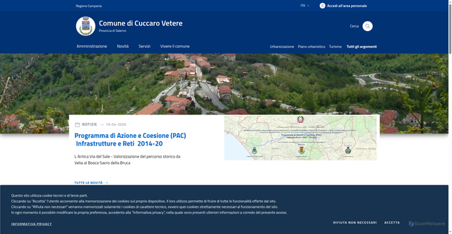 Security scan screenshot of https://www.comune.cuccarovetere.sa.it