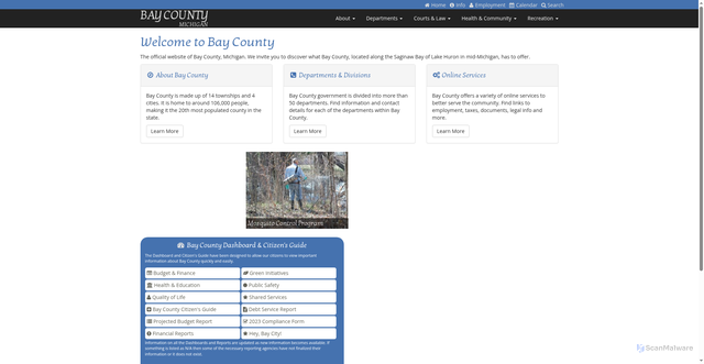 Security scan screenshot of https://www.baycountymi.gov/