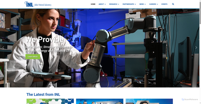 Security scan screenshot of https://inl.gov/