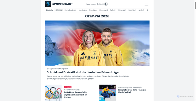 Security scan screenshot of https://sportschau.de
