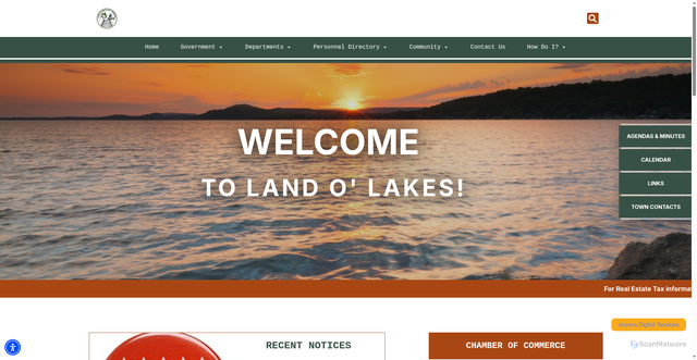 Security scan screenshot of https://landolakeswi.gov/