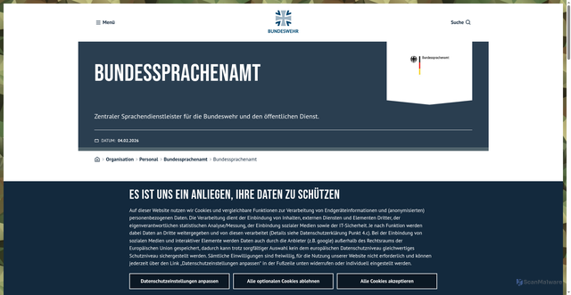 Security scan screenshot of http://www.bundessprachenamt.de