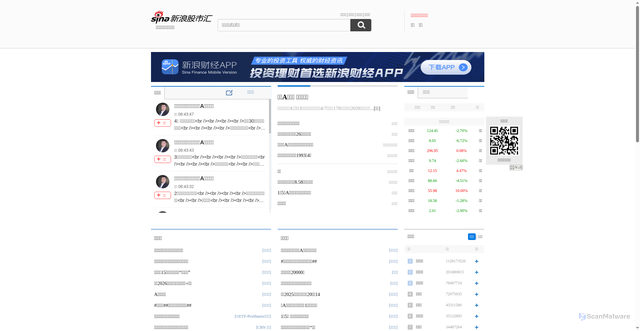 Security scan screenshot of https://guba.sina.com.cn