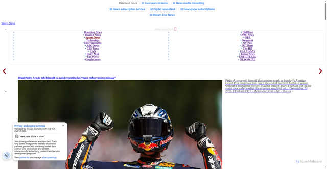 Security scan screenshot of https://www.hotsheet.com/news2025feed1.php?15746070=&fsrc=19