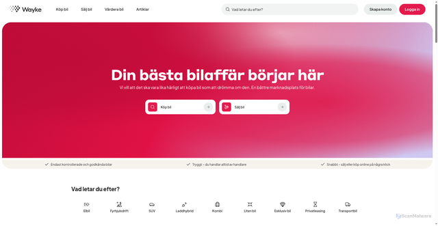 Security scan screenshot of https://wayke.se