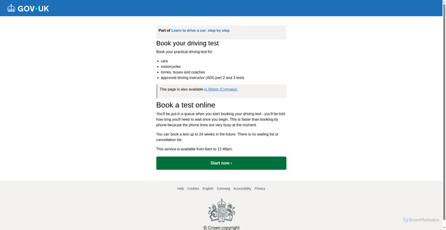 Security scan screenshot of https://dvsa-agents.com/