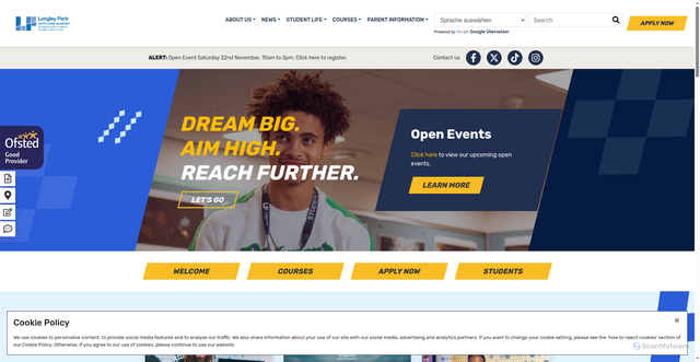 Security scan screenshot of https://www.longleypark.ac.uk/