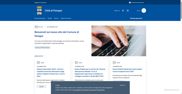 Security scan screenshot of https://www.comune.pompei.na.it/it