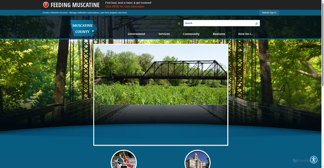 Security scan screenshot of https://muscatinecountyiowa.gov/