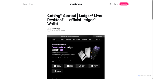 Security scan screenshot of https://webstartapp.ghost.io/eng-desktop/