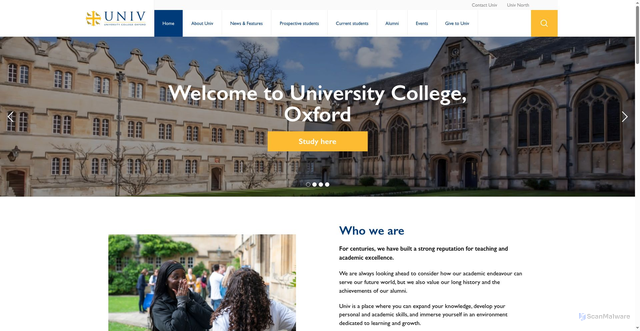 Security scan screenshot of http://www.univ.ox.ac.uk