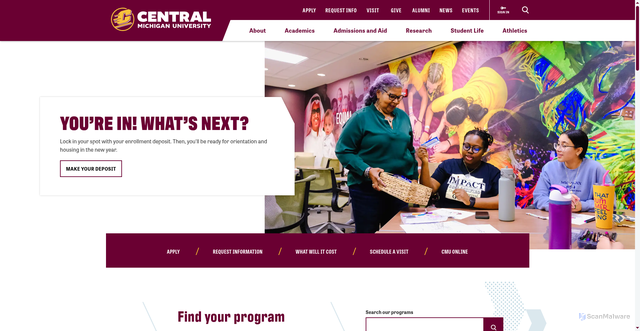 Security scan screenshot of https://www.cmich.edu/