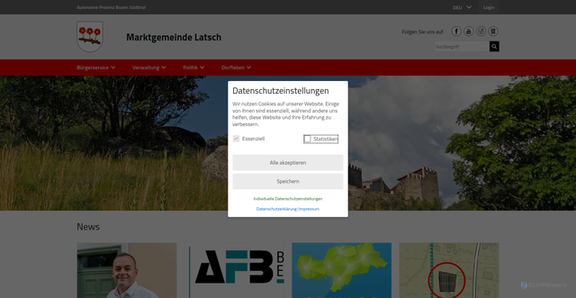 Security scan screenshot of https://www.gemeinde.latsch.bz.it/de