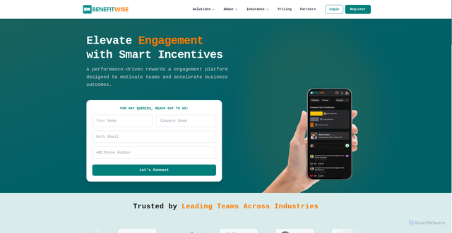 Security scan screenshot of https://benefitwise.in