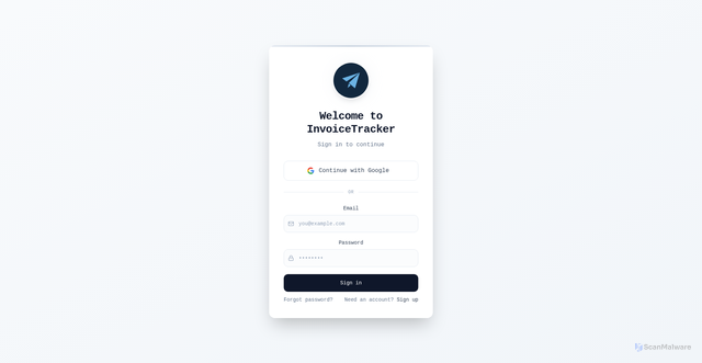 Security scan screenshot of https://invoicetrack.nv5apps.com/login