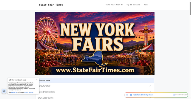 Security scan screenshot of https://www.statefairtimes.com/new-york