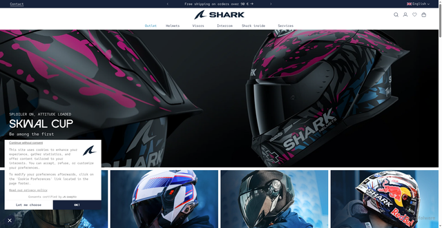 Security scan screenshot of https://www.shark-helmets.com/en?srsltid=AfmBOopgSvN5-YekJTnIrZN2Na8oF-hLb9Cdwe7GRfLmsRWpZPxUPuBh