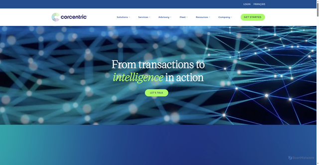Security scan screenshot of https://corcentric.com