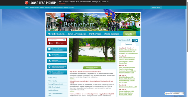 Security scan screenshot of https://www.townofbethlehem.org/