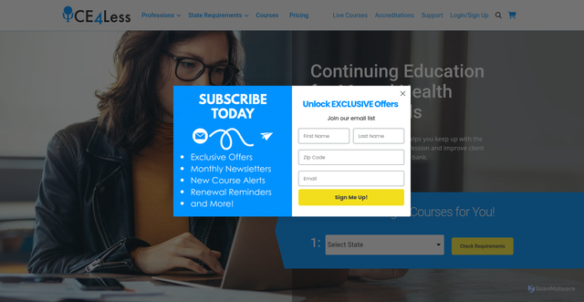 Security scan screenshot of https://ce4less.com