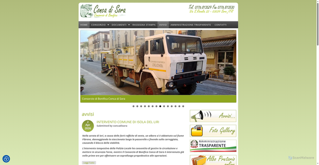 Security scan screenshot of https://www.consorzioconcadisora.it