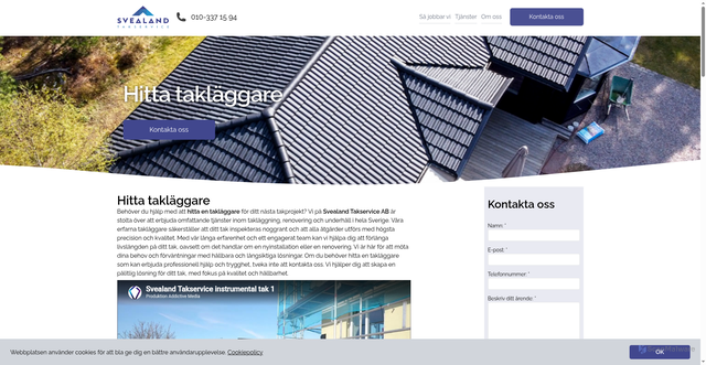 Security scan screenshot of https://hitta-taklaggare.se