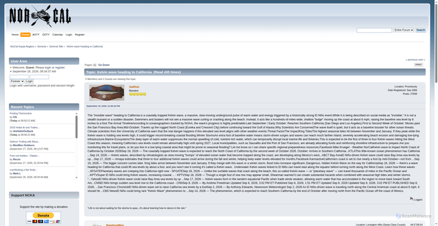 Security scan screenshot of https://www.norcalkayakanglers.com/index.php?topic=105686.0