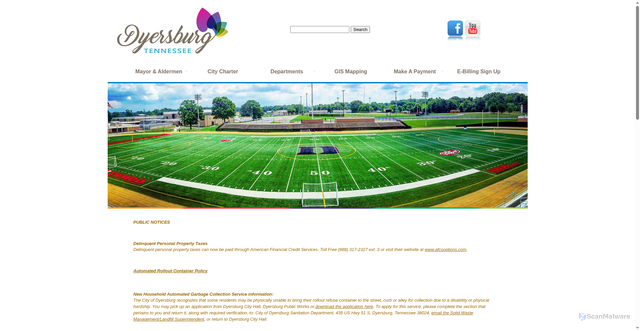 Security scan screenshot of https://dyersburgtn.gov/