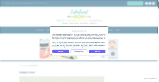 Security scan screenshot of https://lakelandmom.com/guide/soccer/