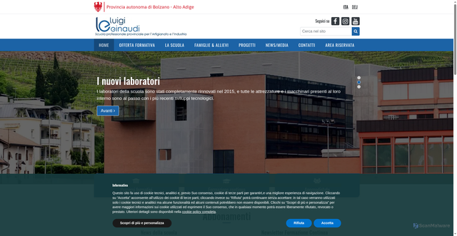 Security scan screenshot of https://www.industria-einaudi.fpbz.it/