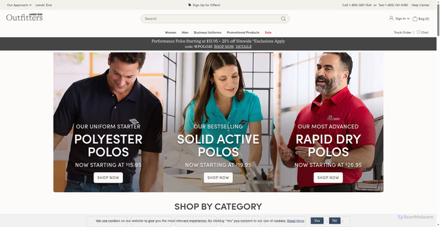 Security scan screenshot of https://solutions.business.landsend.com